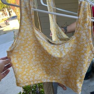 Yellow flower skirt set